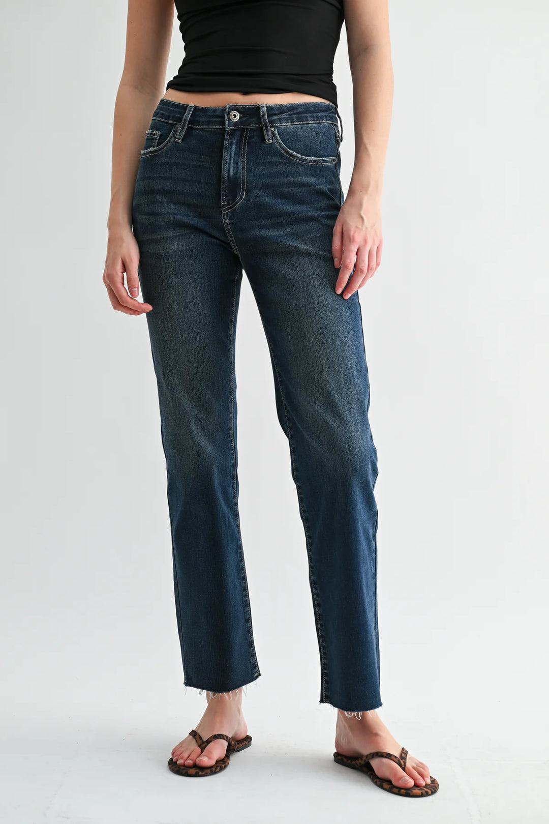 Mica Denim High-Rise Straight-Leg Jeans