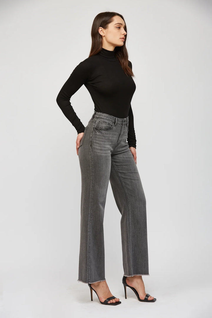 Washed Charcoal Super High Rise Mica Denim