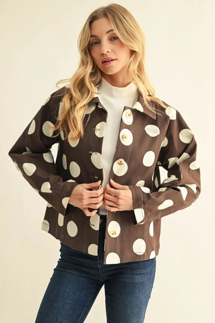 Mocha Dot Jacket 🤎