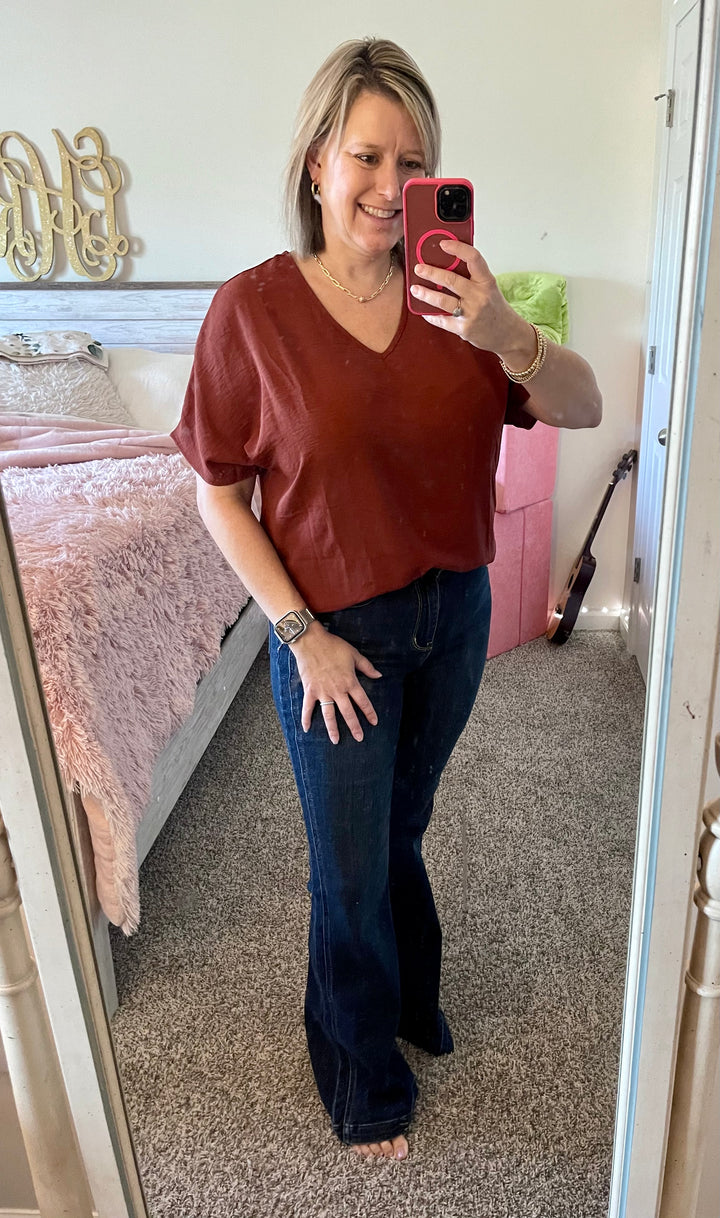 Brown V Neck top