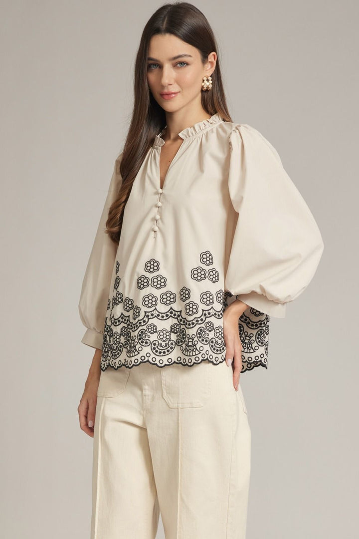 Delicate Details Embroidered Top