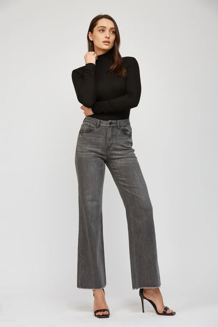 Washed Charcoal Super High Rise Mica Denim