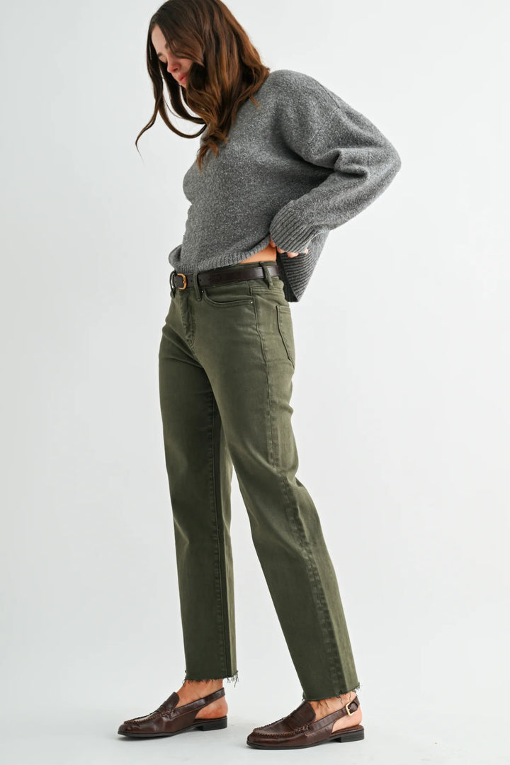 Olive You Forever Tummy-Tuck Jeans