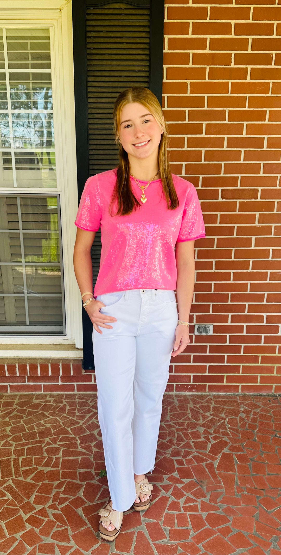 💖 Bubblegum Sequin Top