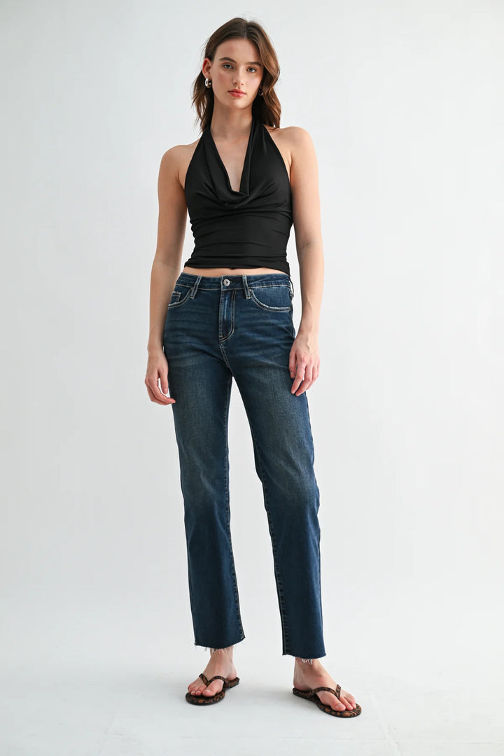 Mica Denim High-Rise Straight-Leg Jeans