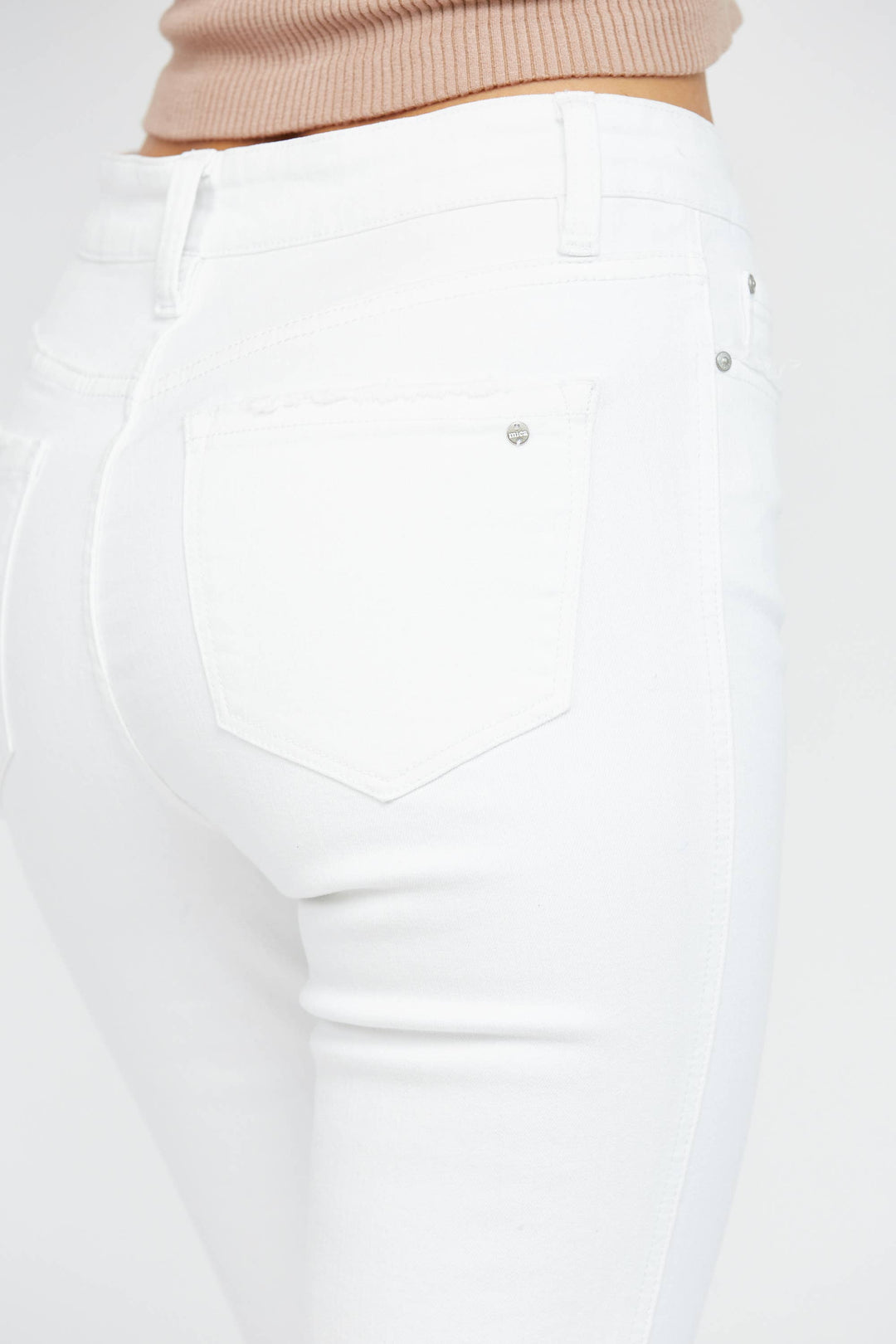 MICA DENIM- HR CROP FLARE WITH UNEVEN HEM