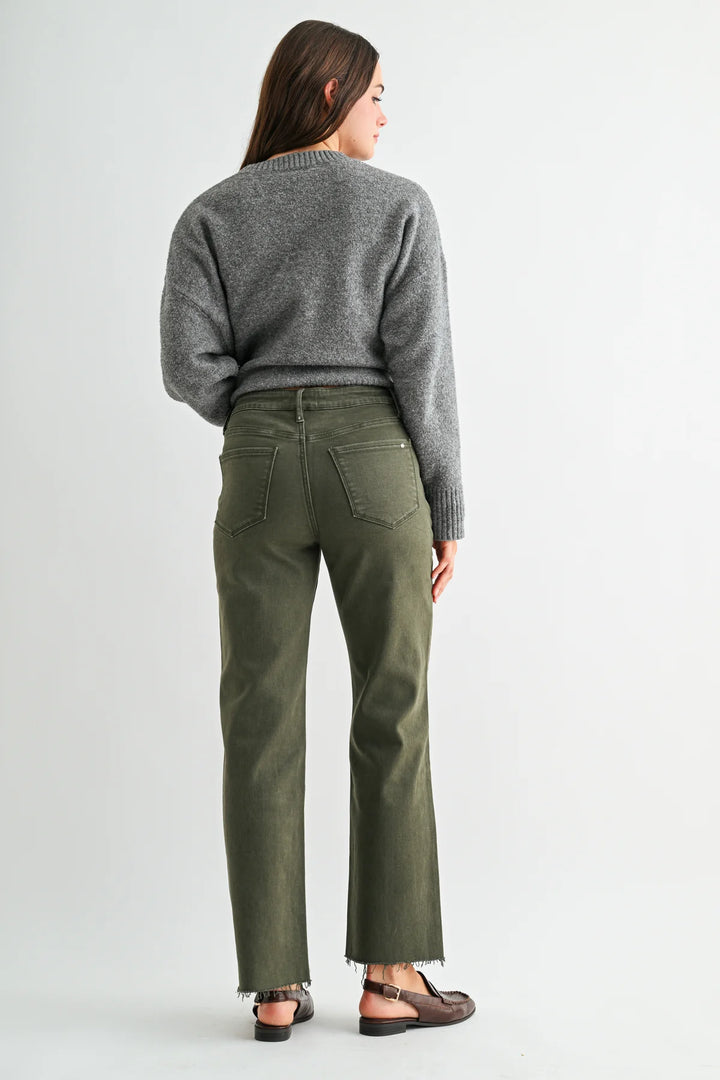 Olive You Forever Tummy-Tuck Jeans