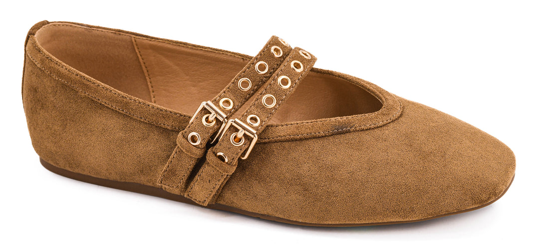 All Eyes On Me Faux Suede Flat – Camel