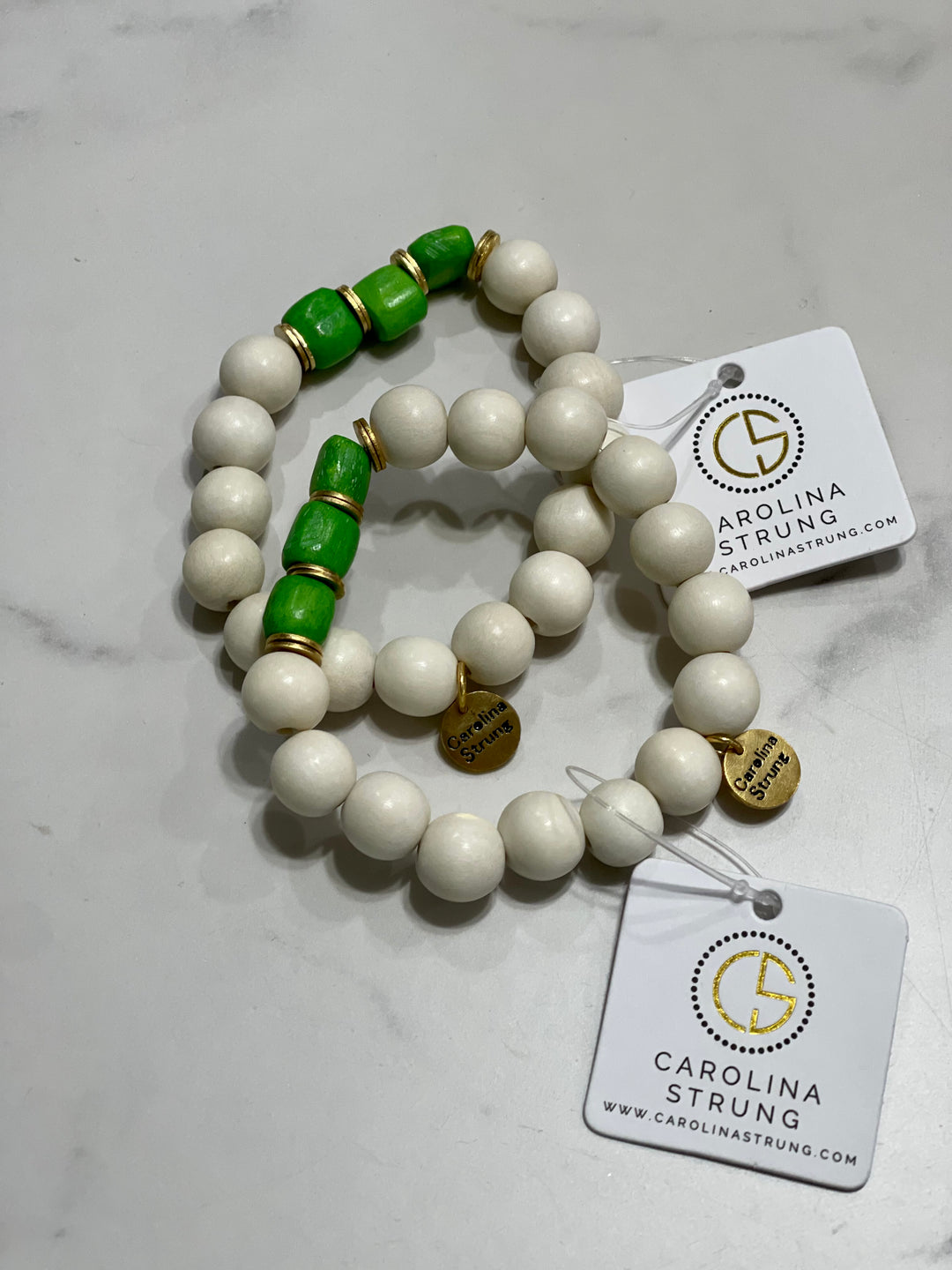 Mabel bracelet - ivory/green