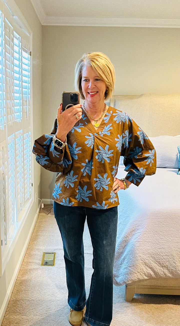 Blue Petal Breeze Top