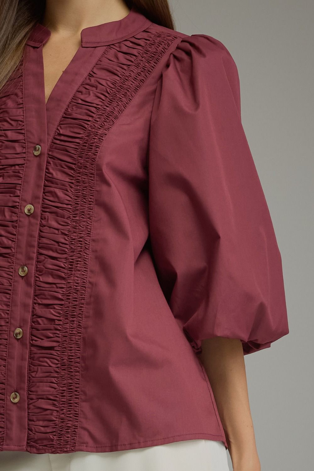 Wine & Shine Balloon Sleeve Blouse