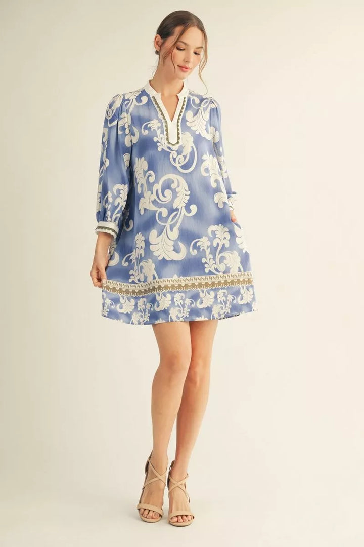 Blue Willow Boho Shift Dress