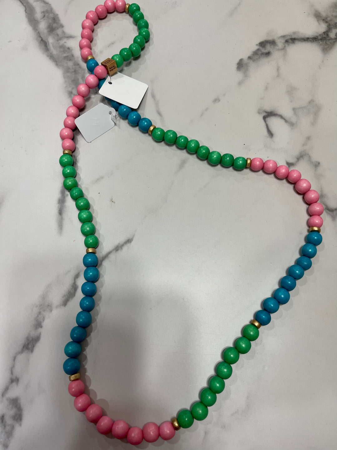 Mila Necklace-Pink, Green and Teal