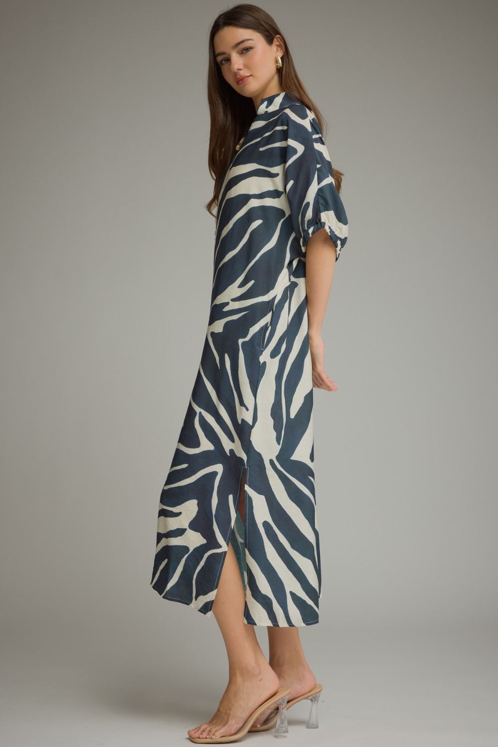 Safari Stroll Zebra Midi Dress