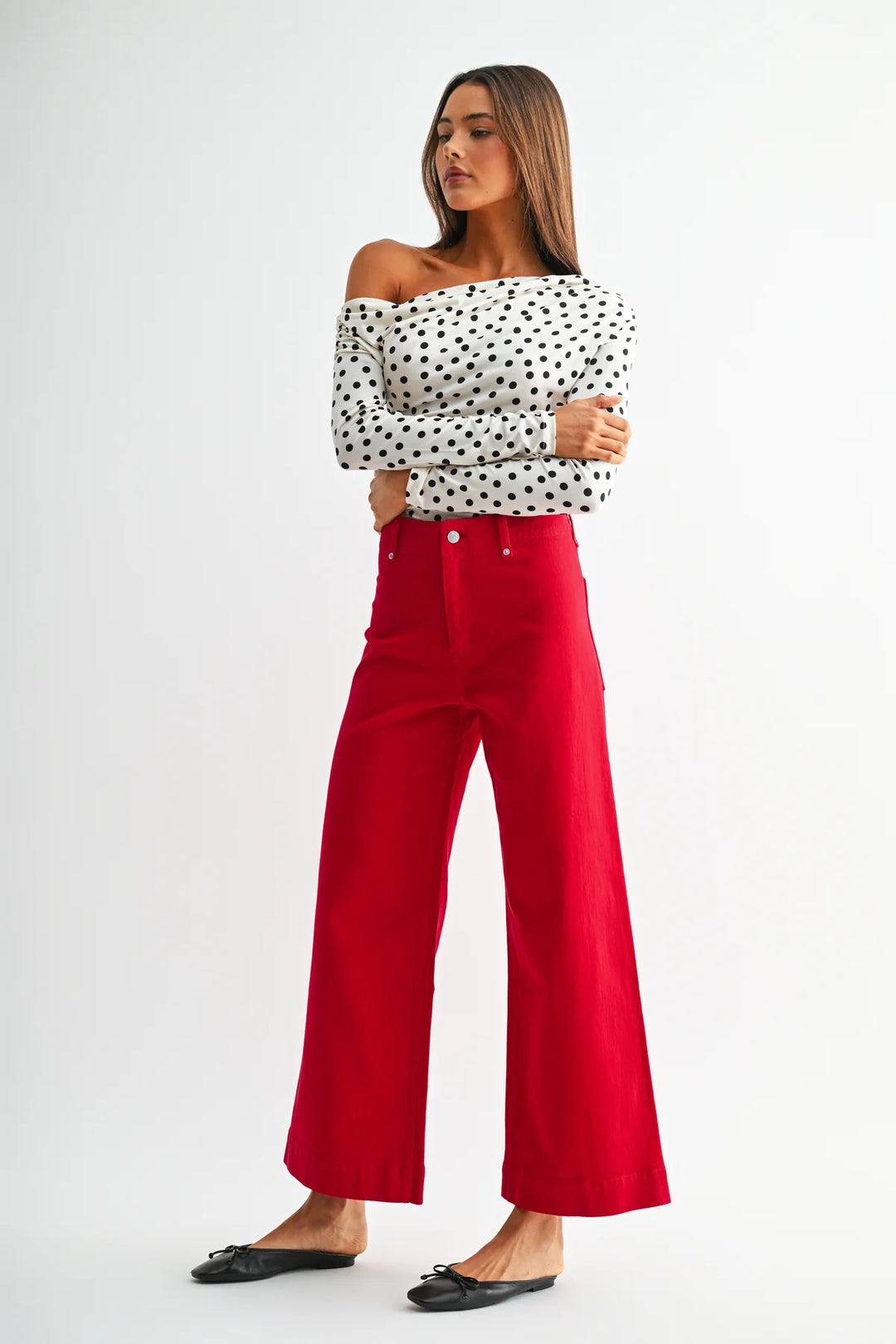 Cornell Red Mica Wide-Leg Jeans