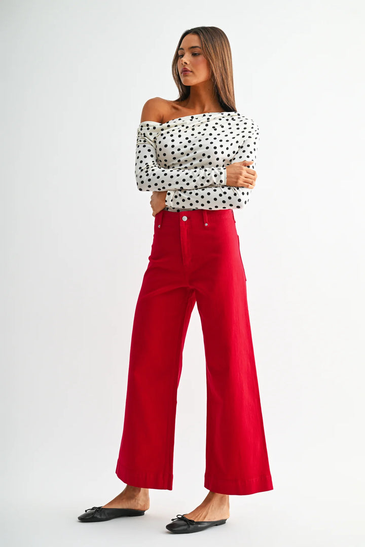 Cornell Red Mica Wide-Leg Jeans