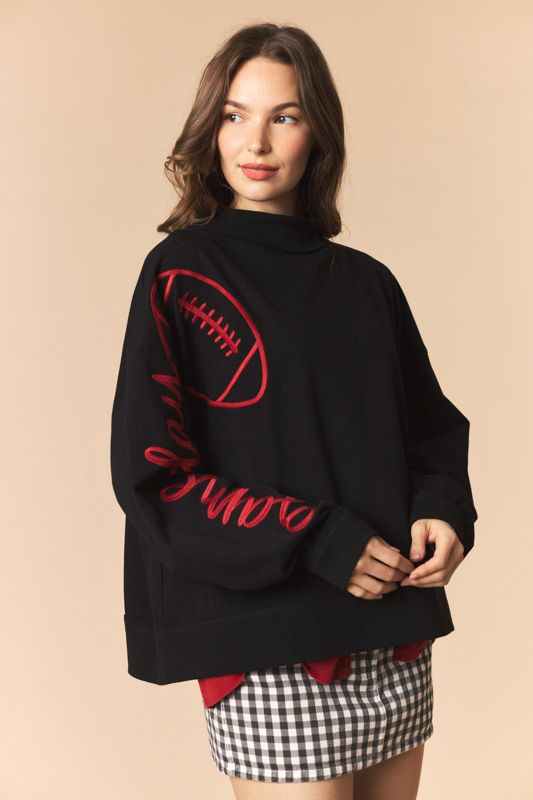 Gameday Embroidery Mock Neck Sweatshirt