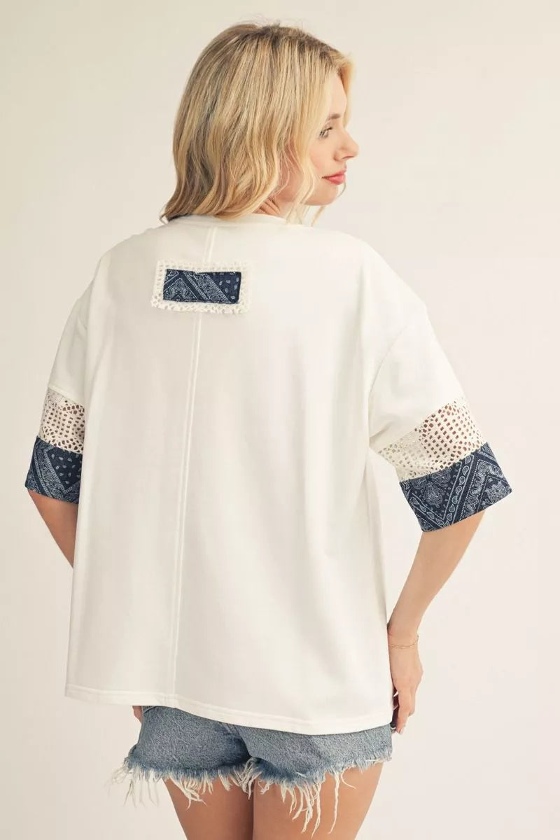 Indigo Bloom Patch Top by Jodifl 🤍💙