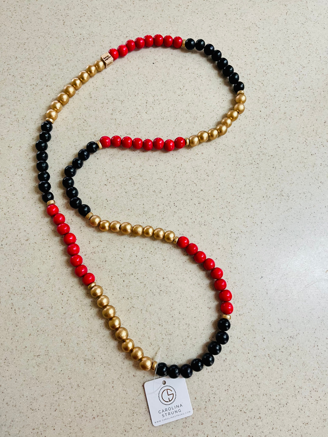 Mila Necklace-red, black, gold