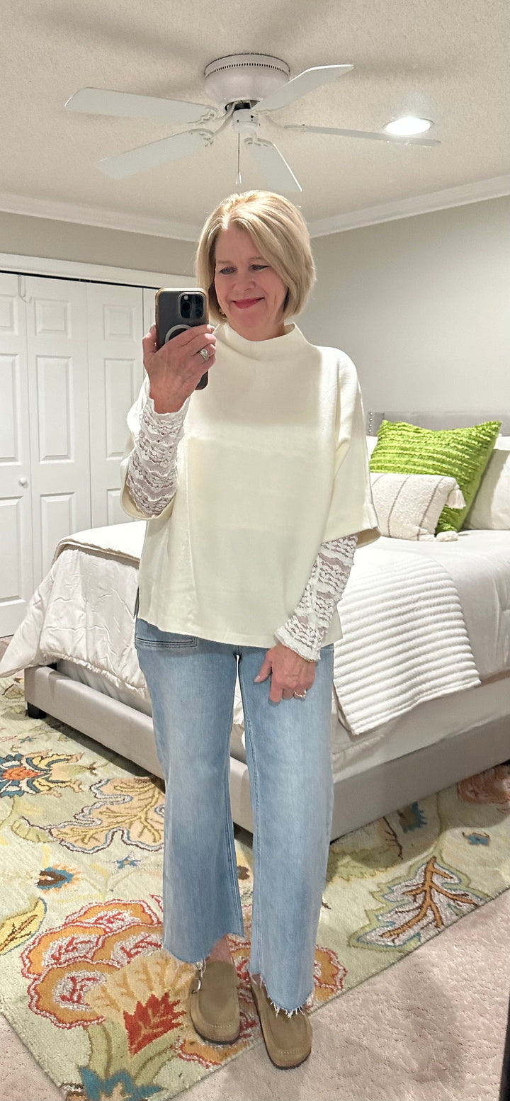 Soft Statement Knit Top- Ivory