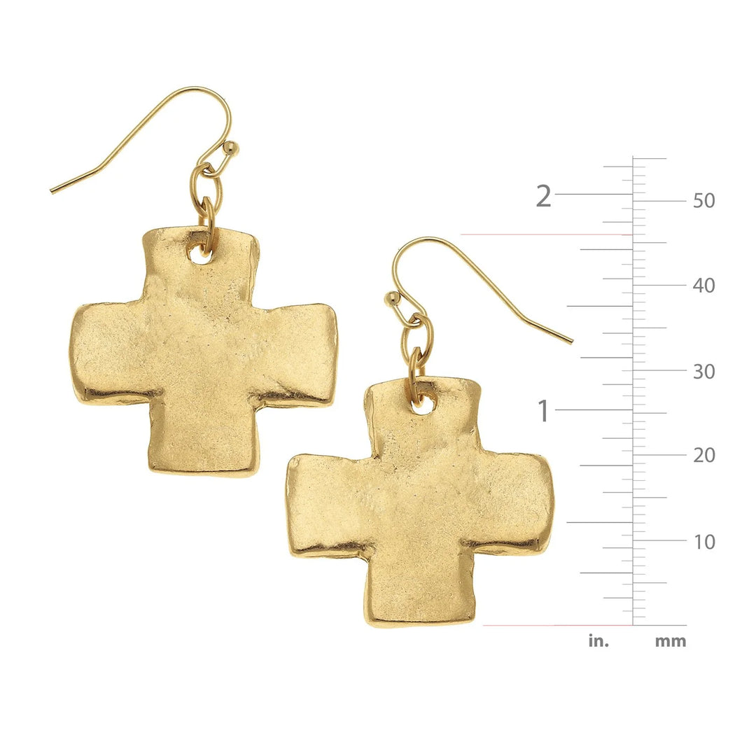 Square Cross Earrings- Medium