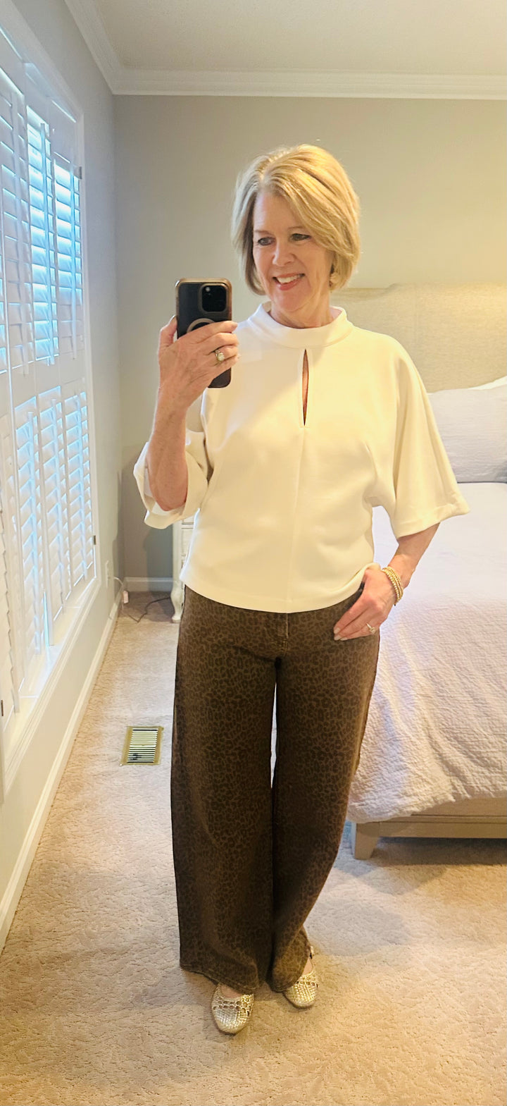 ✨ The Ivory Edge Mock Neck Top