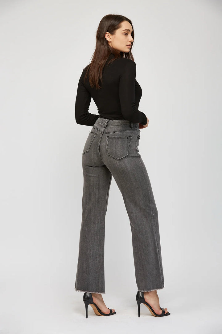 Washed Charcoal Super High Rise Mica Denim