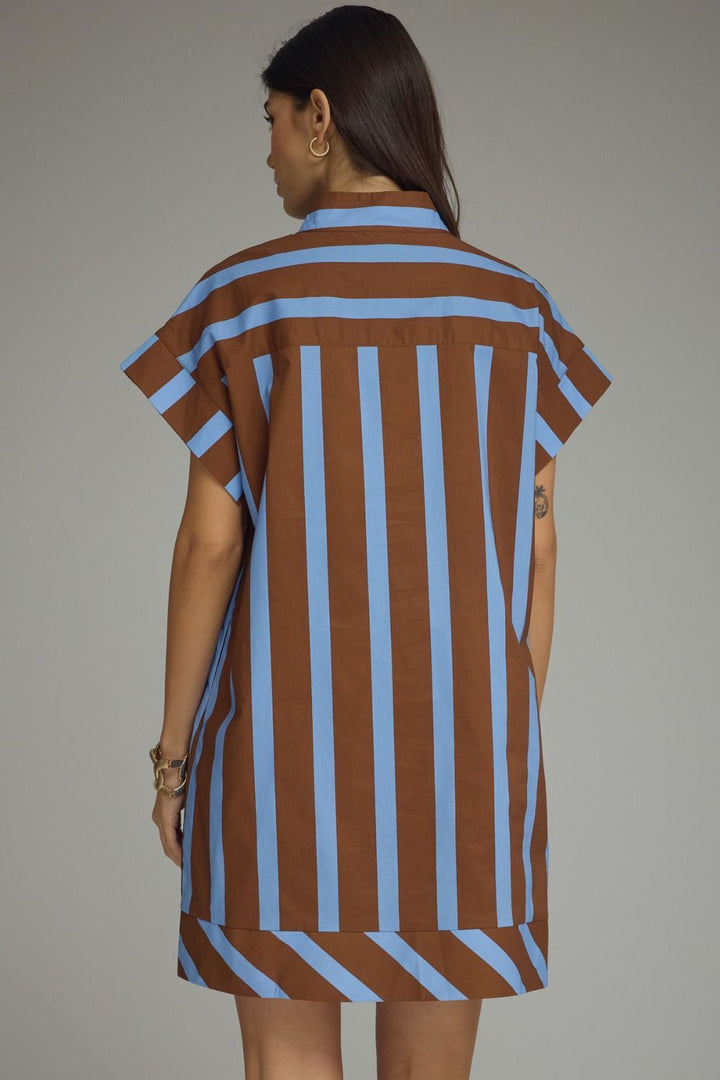 Cocoa & Blue Stripe Mini Dress