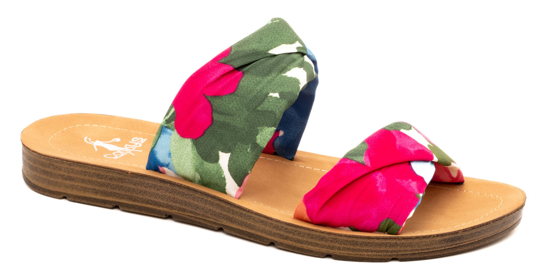 With a twist floral slides