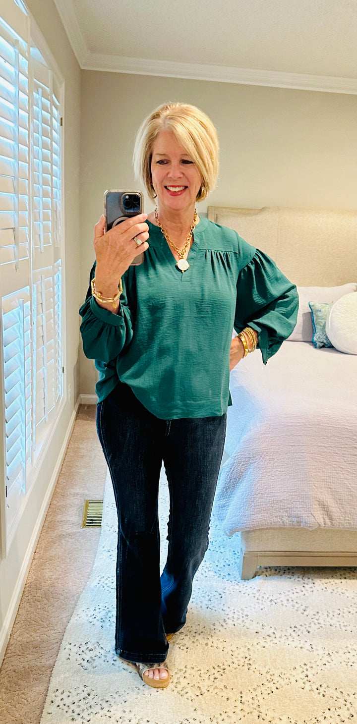 Emerald Green Long Sleeve Top