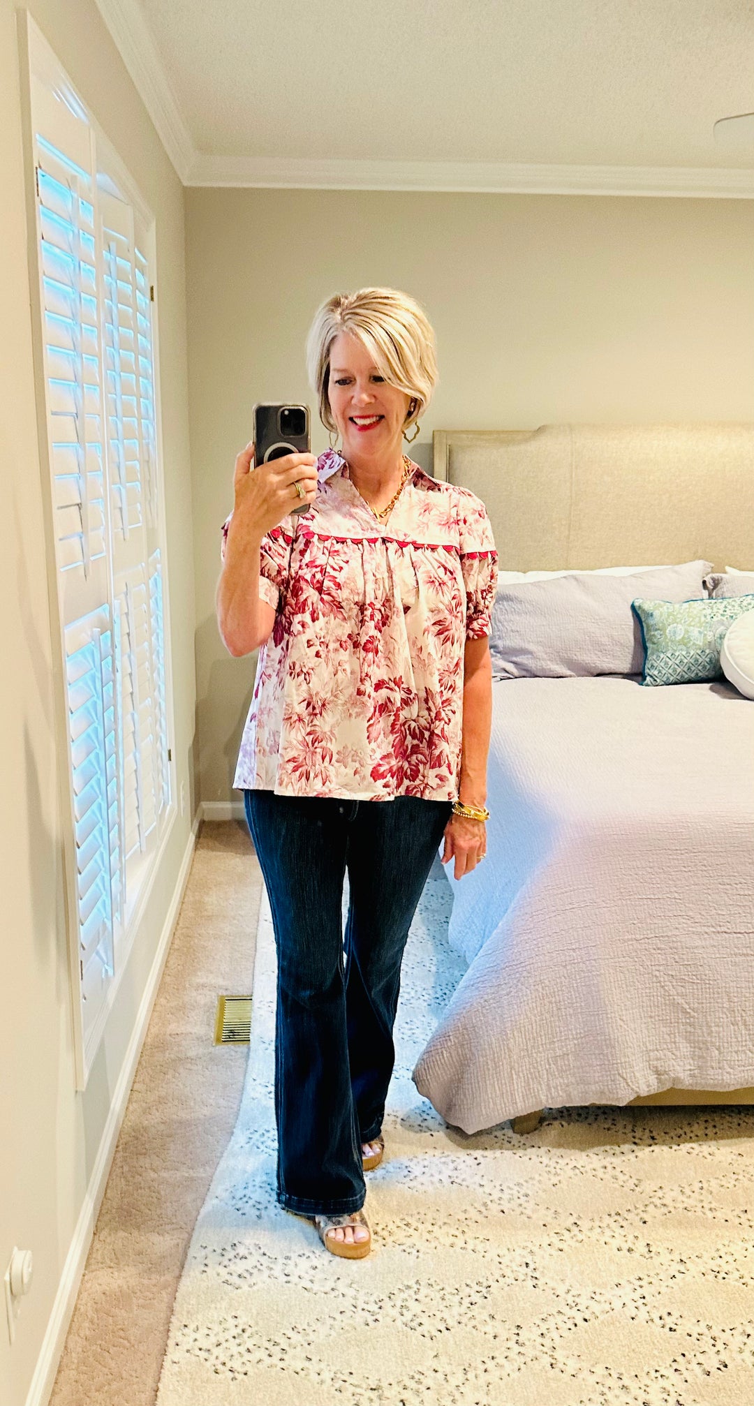 Merlot Floral Top