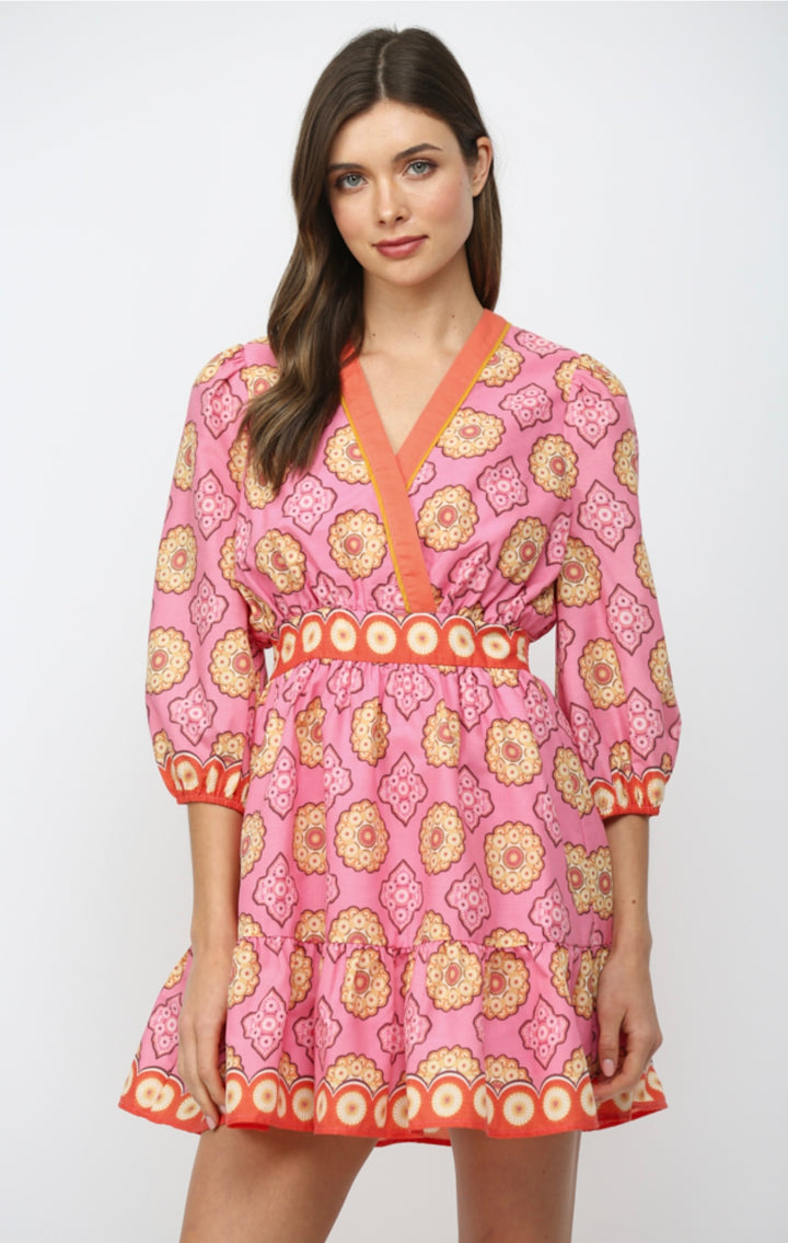 Sunset Mosaic Dress 🌸🧡