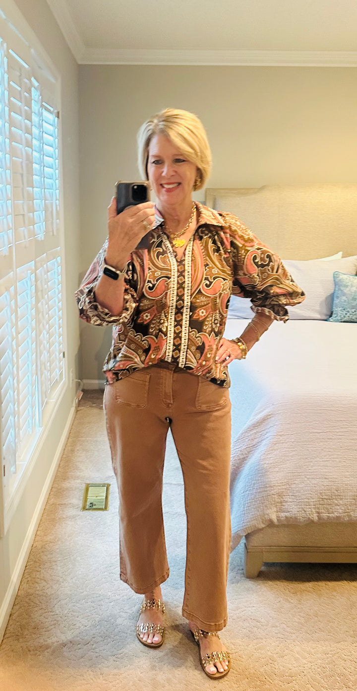Wildflower Spirit Blouse- Brown