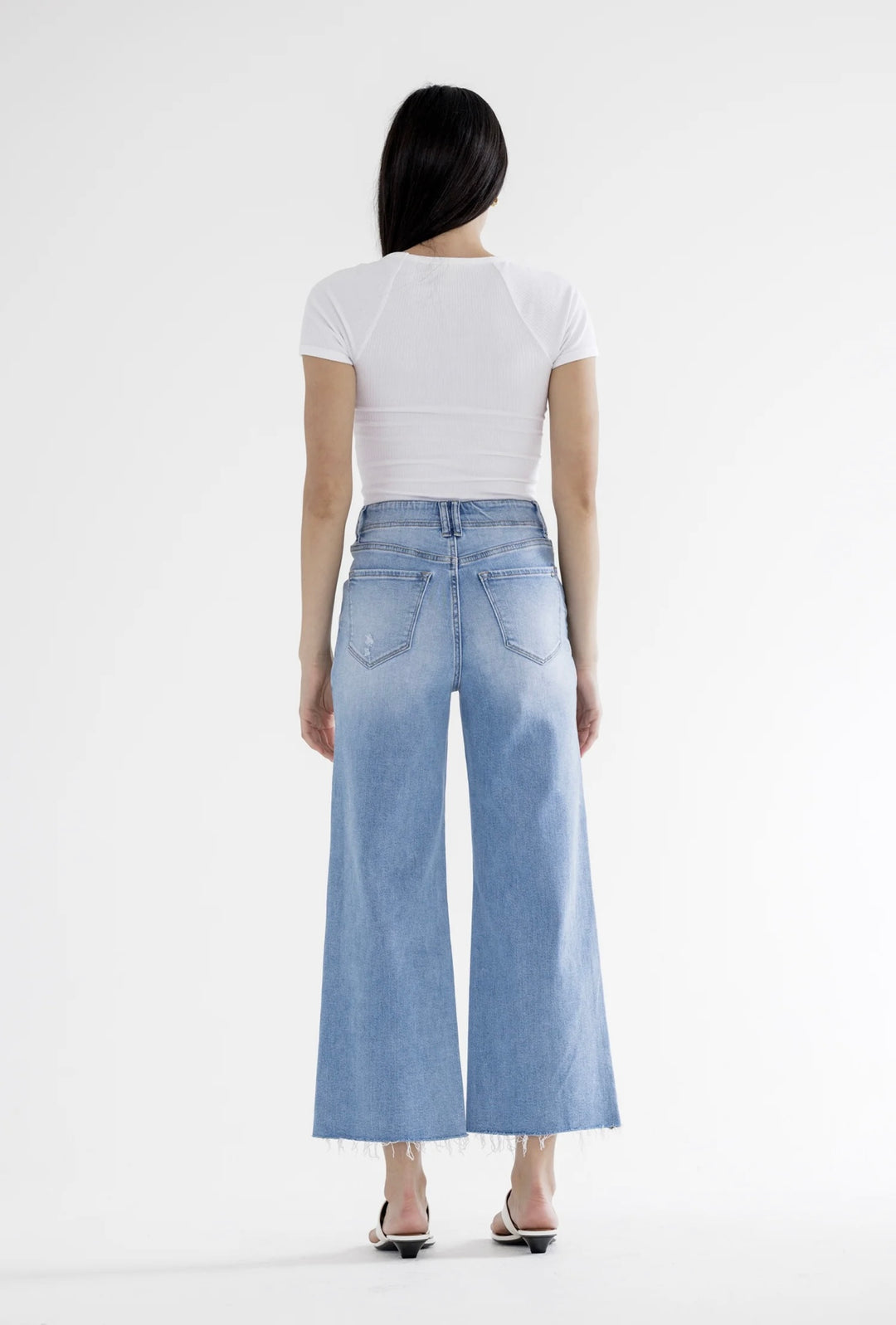 Seaside Stroll Super High-Rise Crop Wide Leg - Mica
