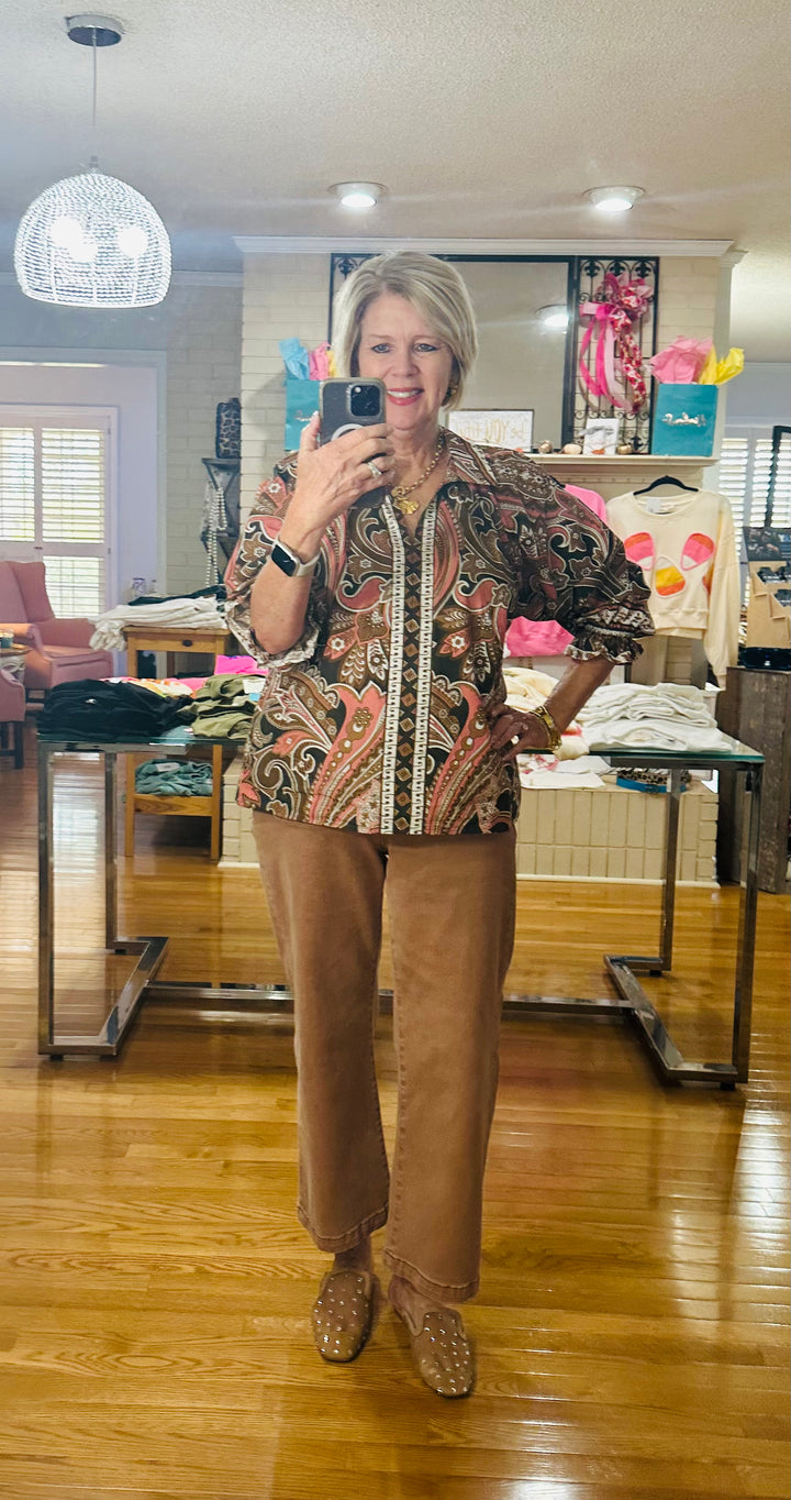 Wildflower Spirit Blouse- Brown