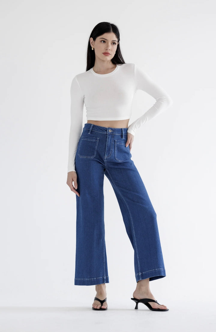 ⭐ Broncos Navy Patch Pocket Wide Leg