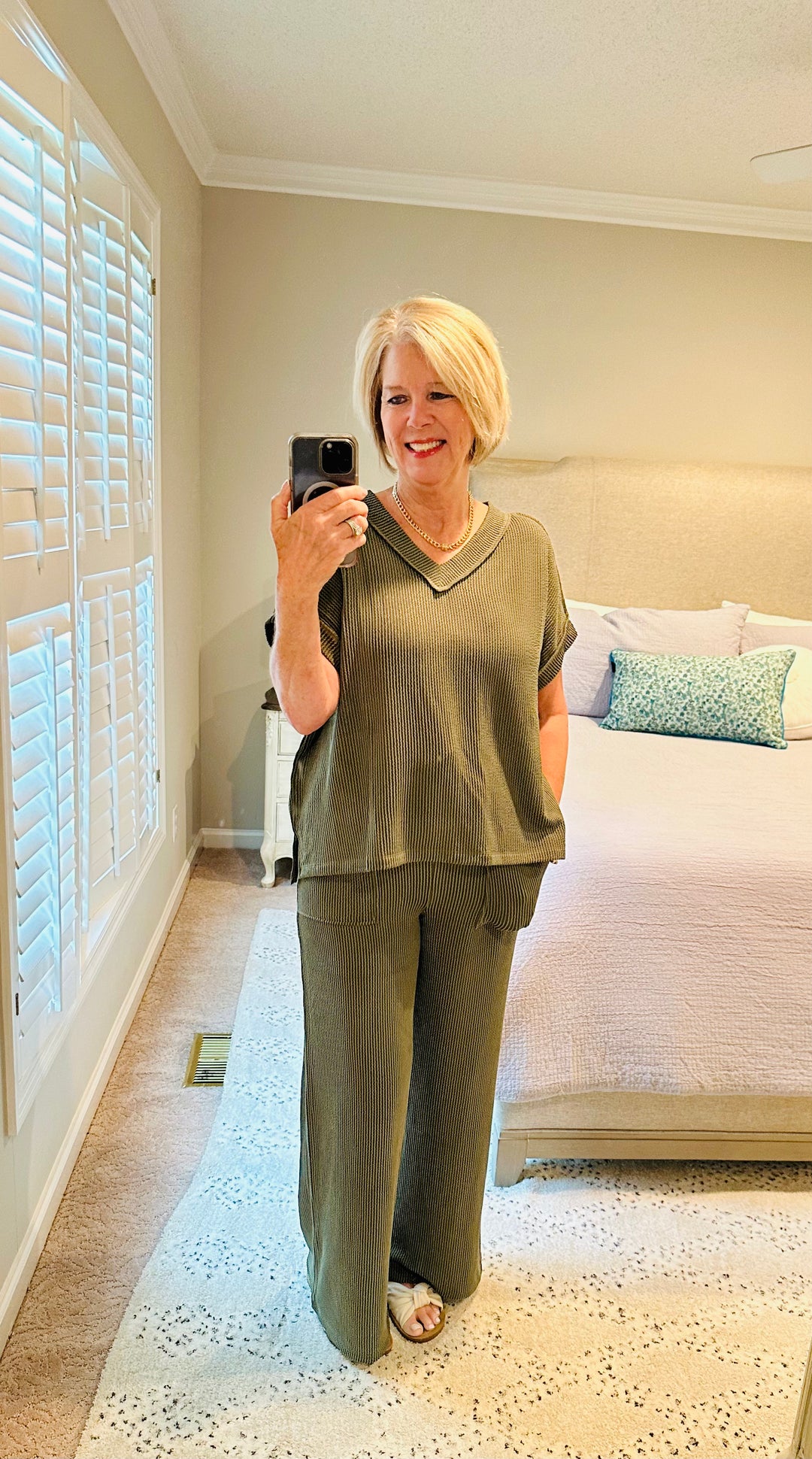 Textured Olive Pants