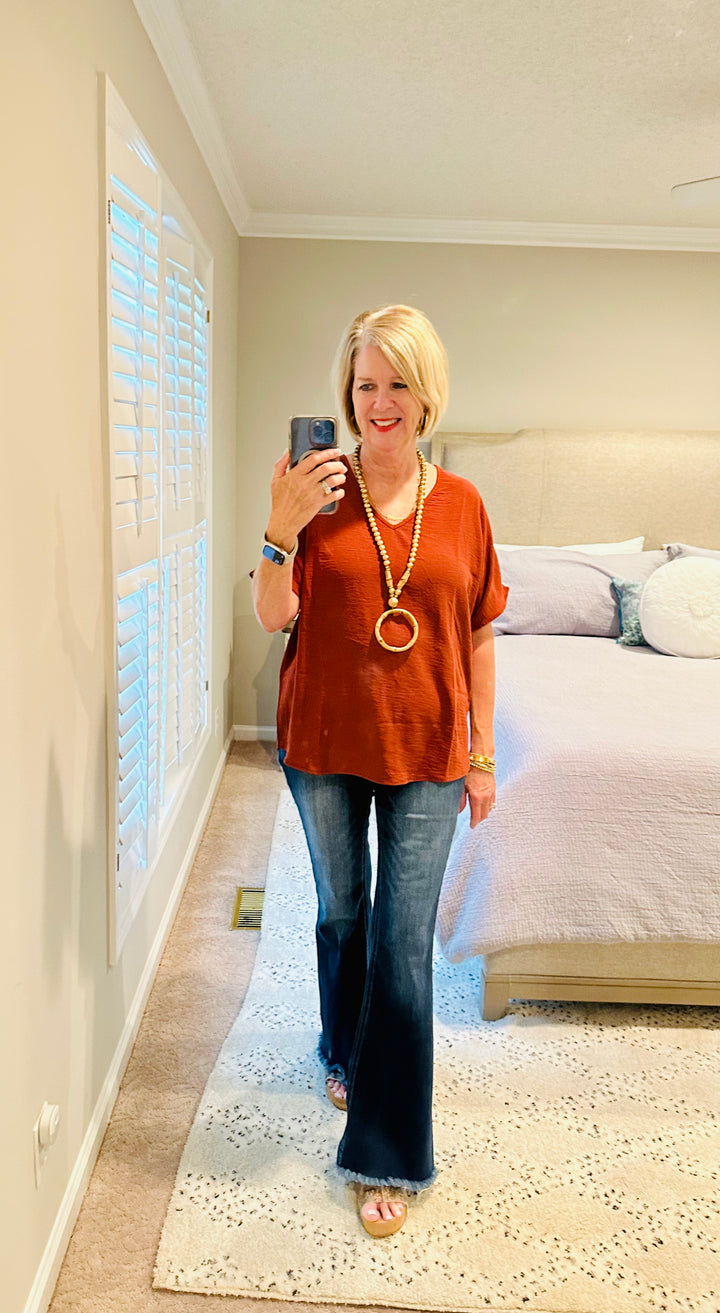 Brown V Neck top