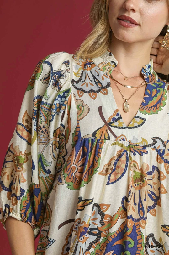 Paisley Paradise Swing Dress