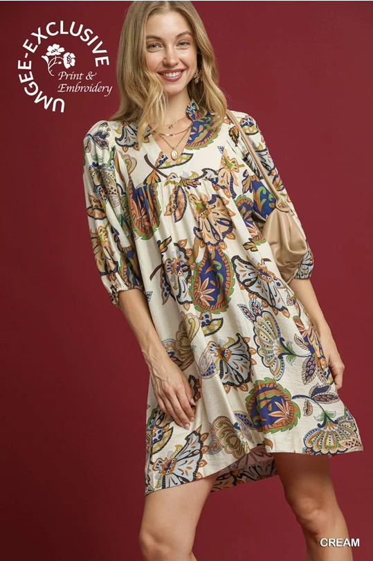 Paisley Paradise Swing Dress