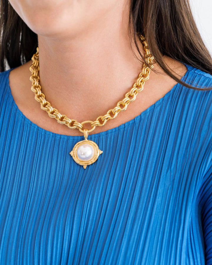 Pearl Cab Necklace- Gold