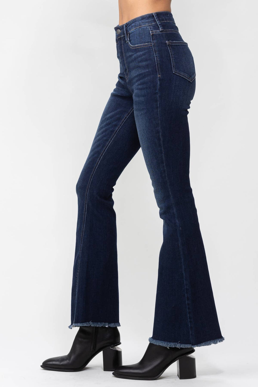 High Rise Dark Indigo Flare- Jelly Jean Brand