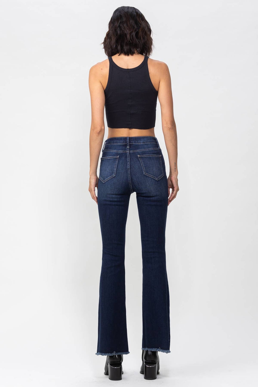 High Rise Dark Indigo Flare- Jelly Jean Brand