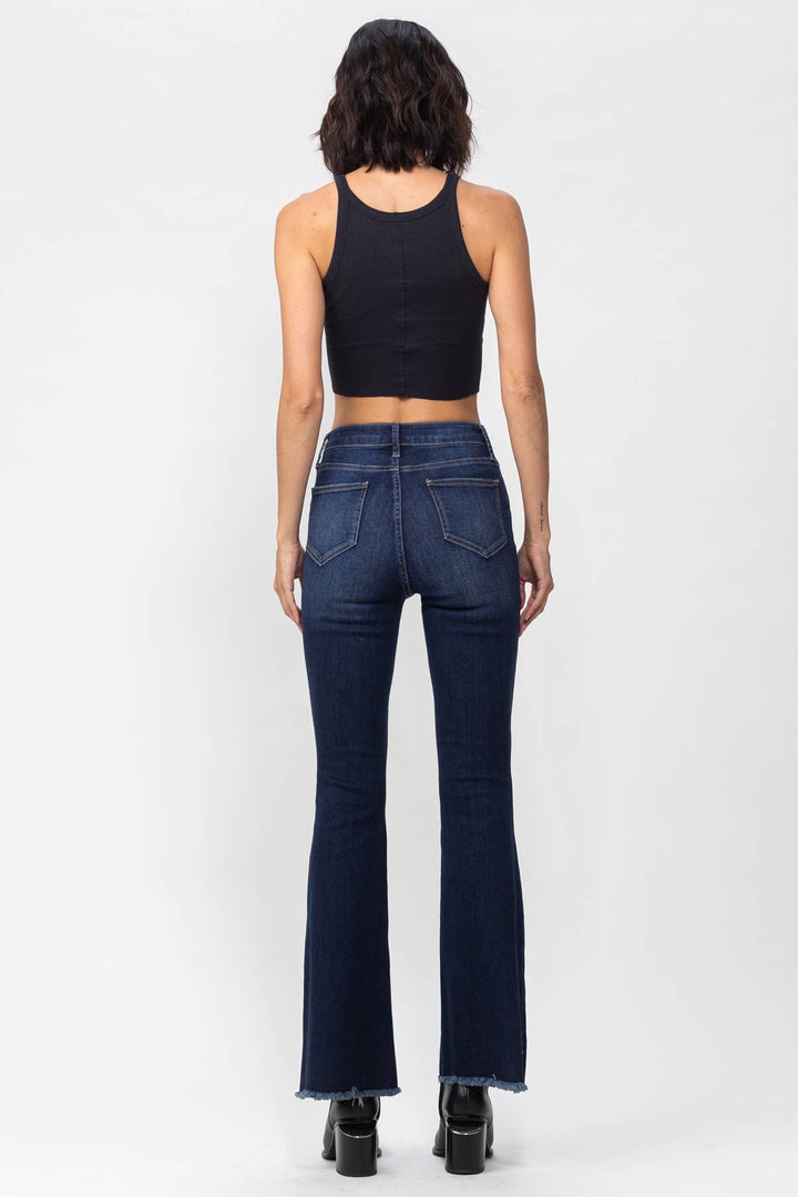 High Rise Dark Indigo Flare- Jelly Jean Brand