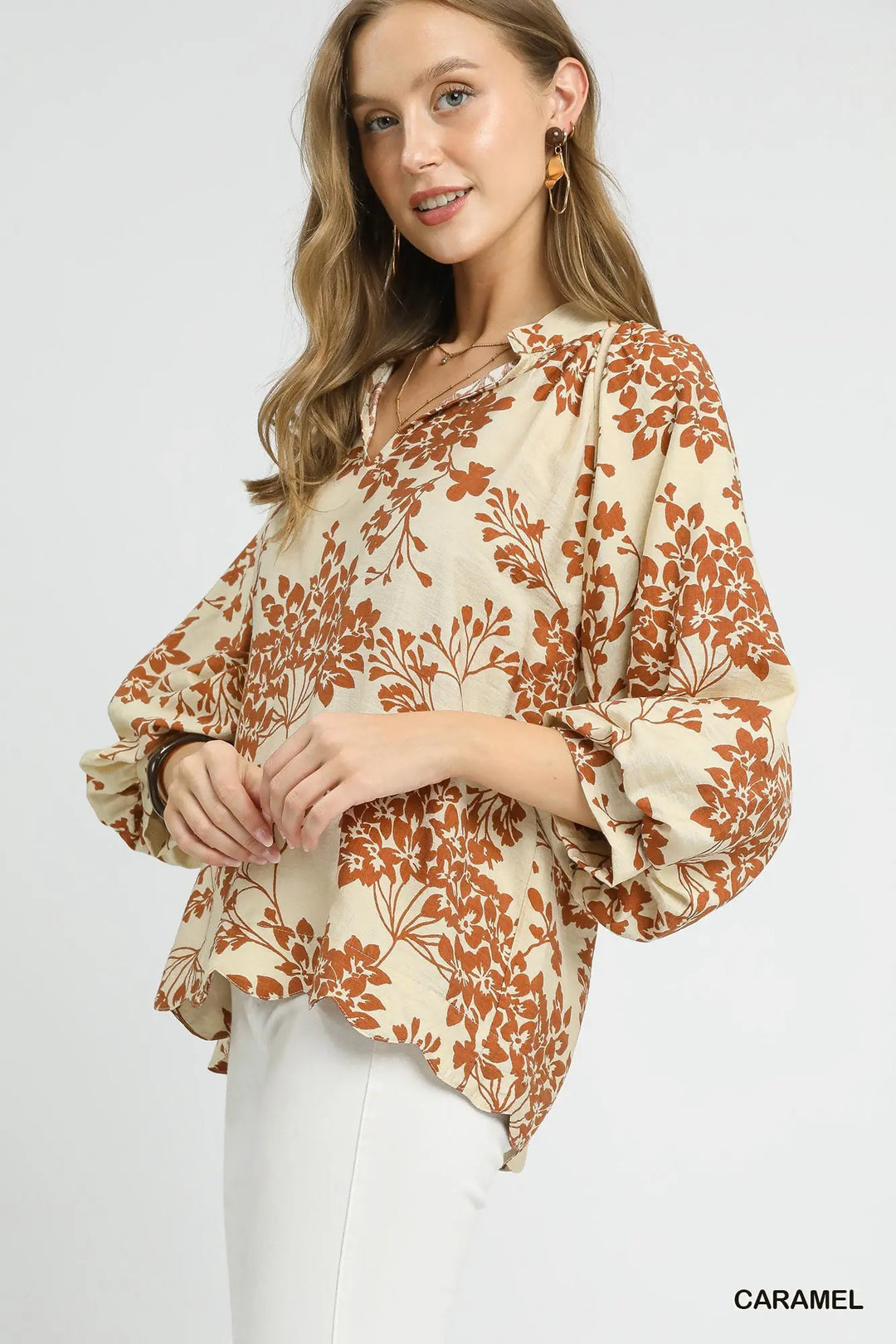 Cherry Blossom Blouse- Caramel