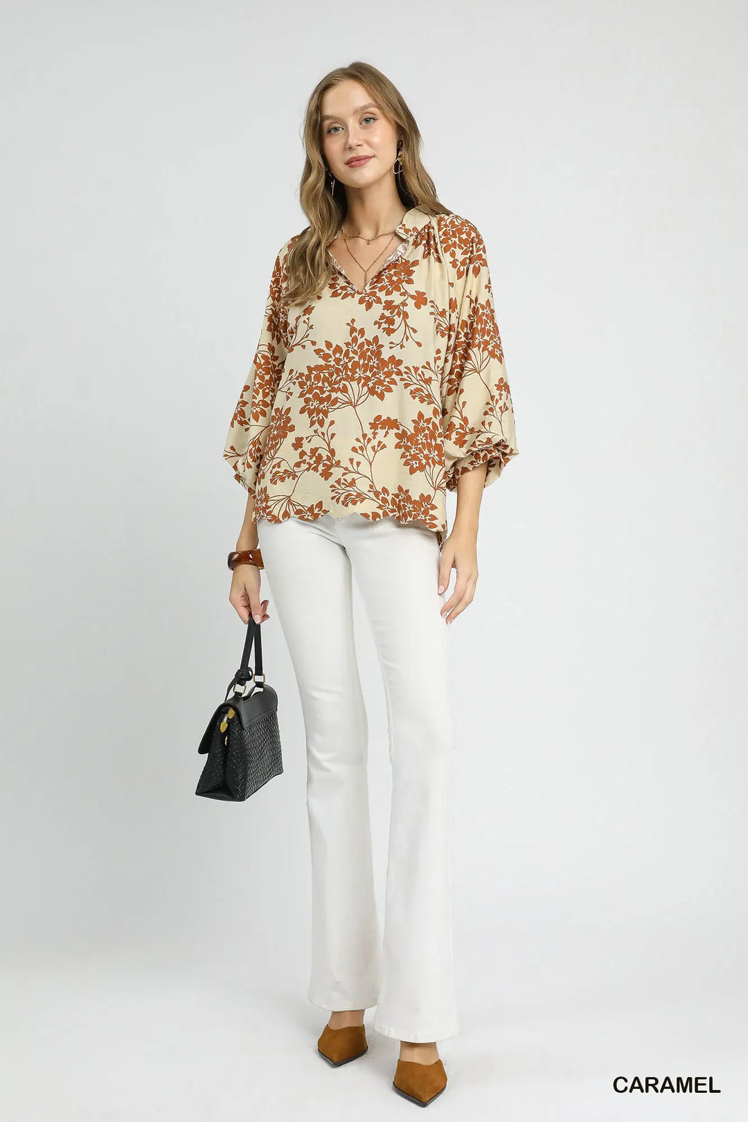 Cherry Blossom Blouse- Caramel