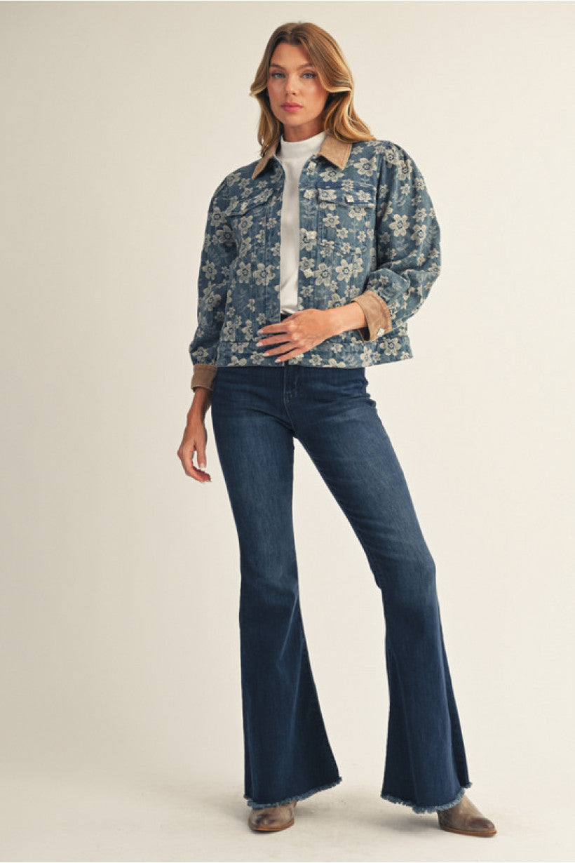 Floral Denim Barn Jacket