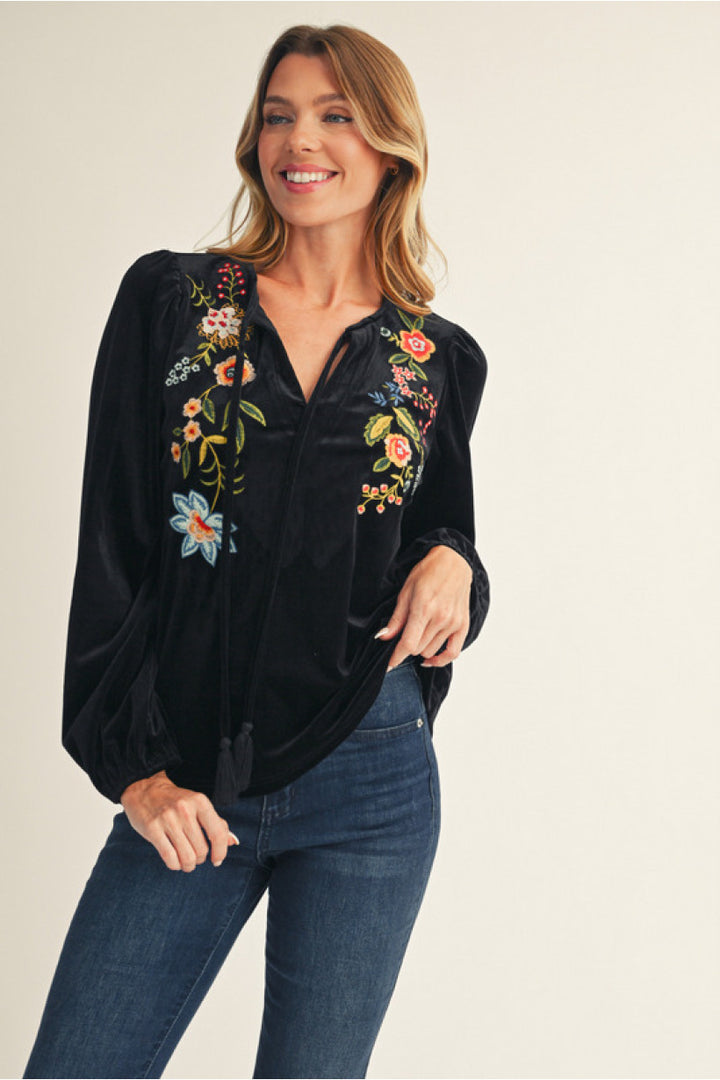 Velvet Garden Top- Black