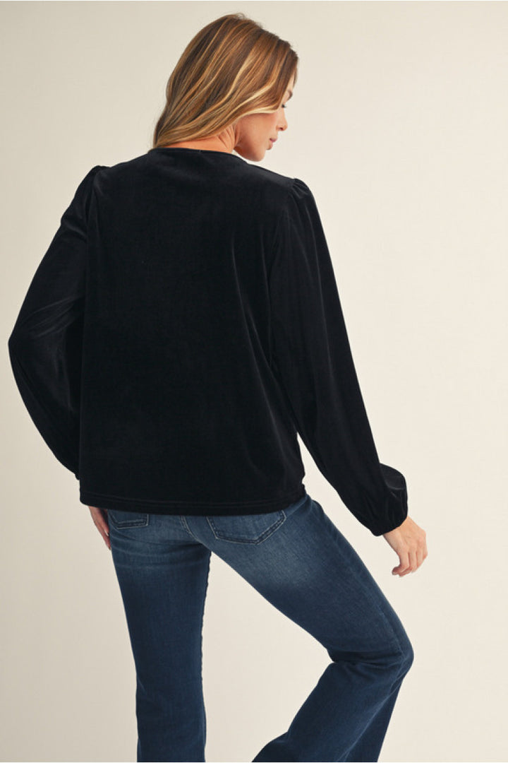 Velvet Garden Top- Black