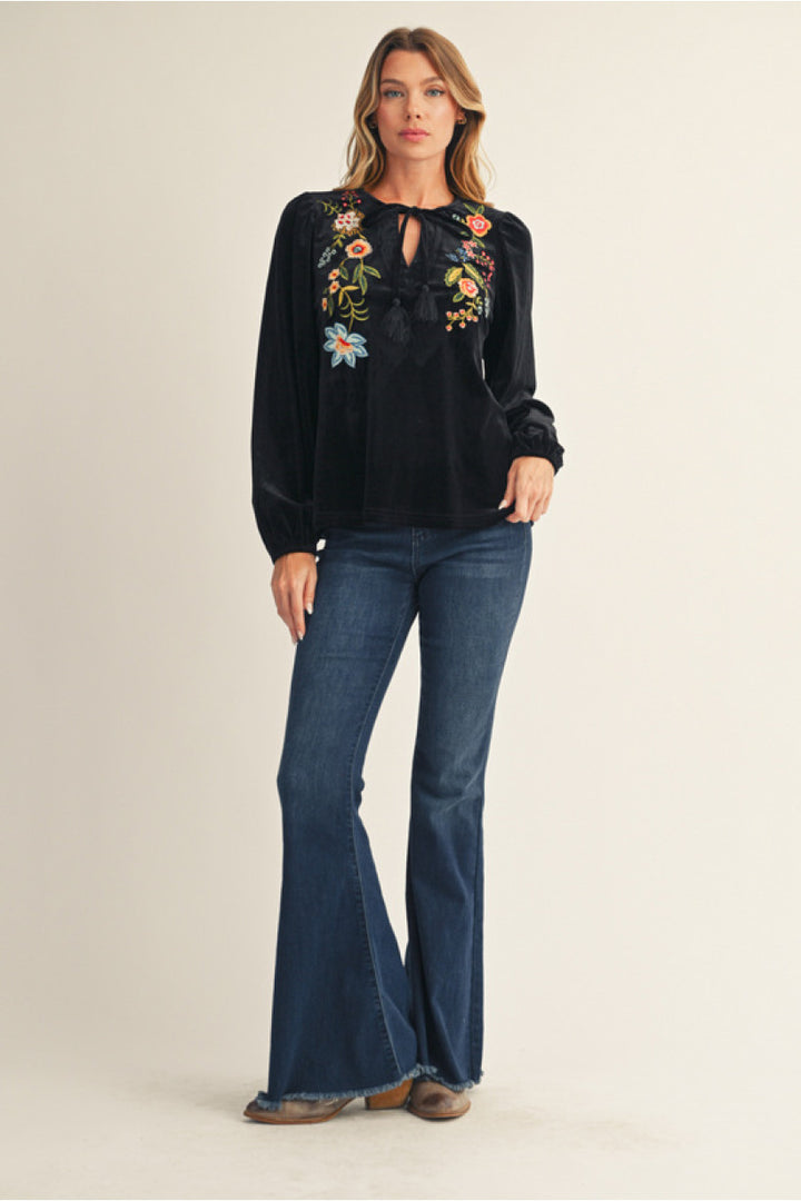 Velvet Garden Top- Black